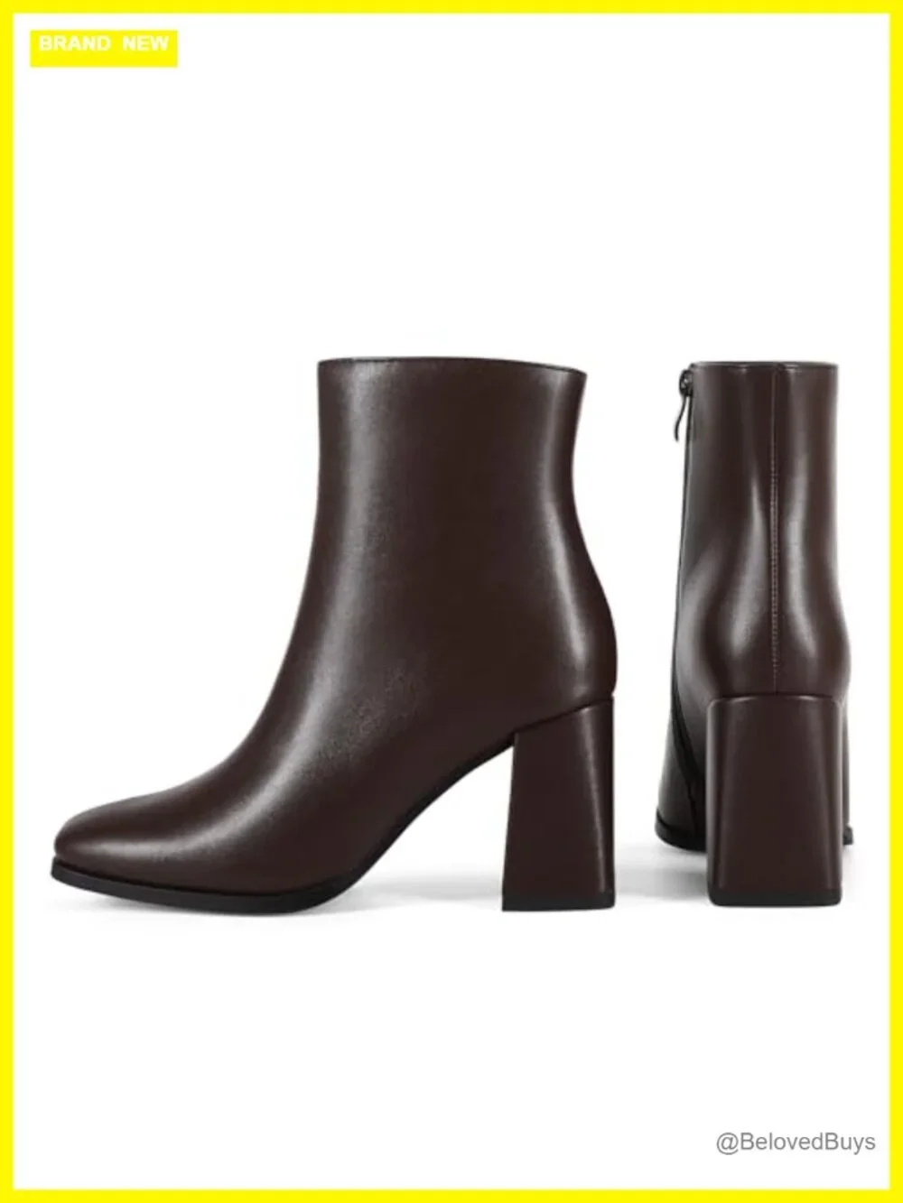 Square Toe Ankle Boots Chunky Block Heel Mid Heel Dressy Booties